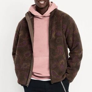 Old Navy Sherpa Full-Zip Jacket Paisley Medium